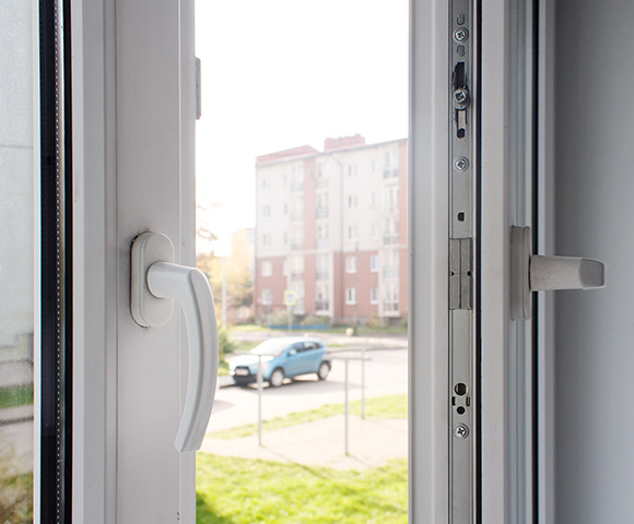 the middle of a uPVC door with the door lock showing