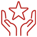 an icon of two hands encompassing a star